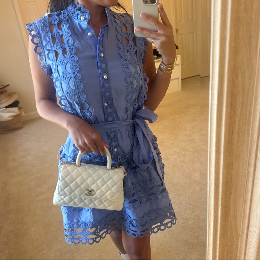 Miss Rosier Blue embroidered pearl dress - Picture 6 of 10